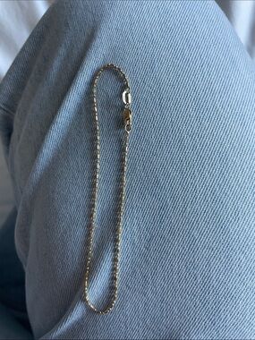 Solid gold 10K Anklet 9” Ball Chain Lobster Clamp